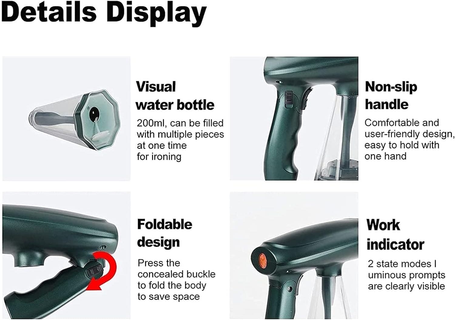 Foldable Iron Streamer, Portable Garment Steamer, Household Fabric Steam Iron, Large Capacity Steam Generator For Clothes, 200ml Portable Garment Steamer, Fabric Wrinkle Remover for Home Travel Foldable Iron Streamer, Portable Garment Steamer, Household Fabric Steam Iron, Large Capacity Steam Generator For Clothes, 200ml Portable Garment Steamer, Fabric Wrinkle Remover for Home Travel